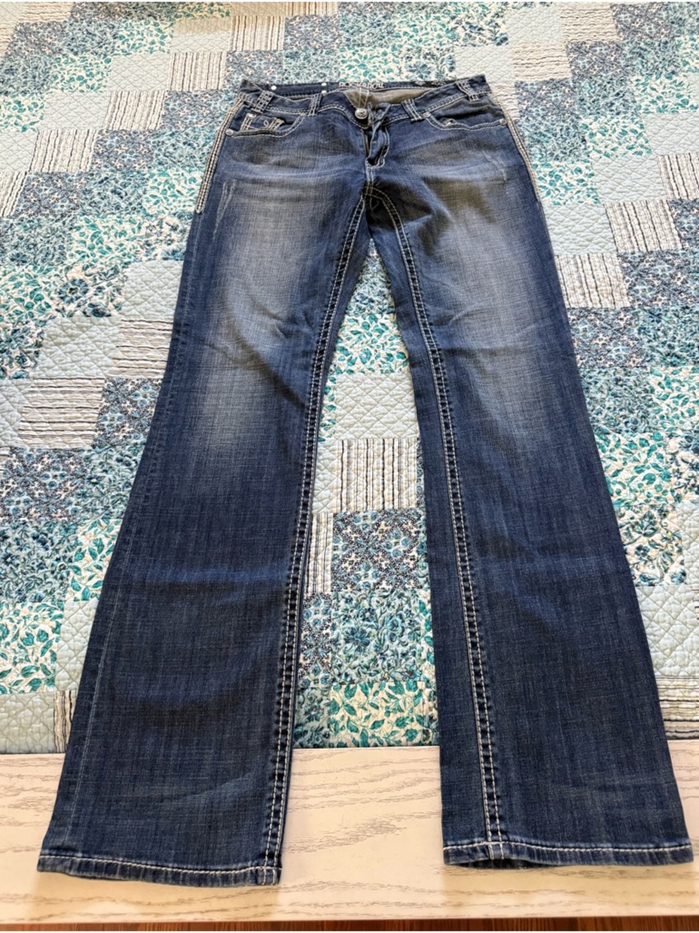 Rock & Roll Cowgirl Women's Boot Cut Jeans - Dark Blue